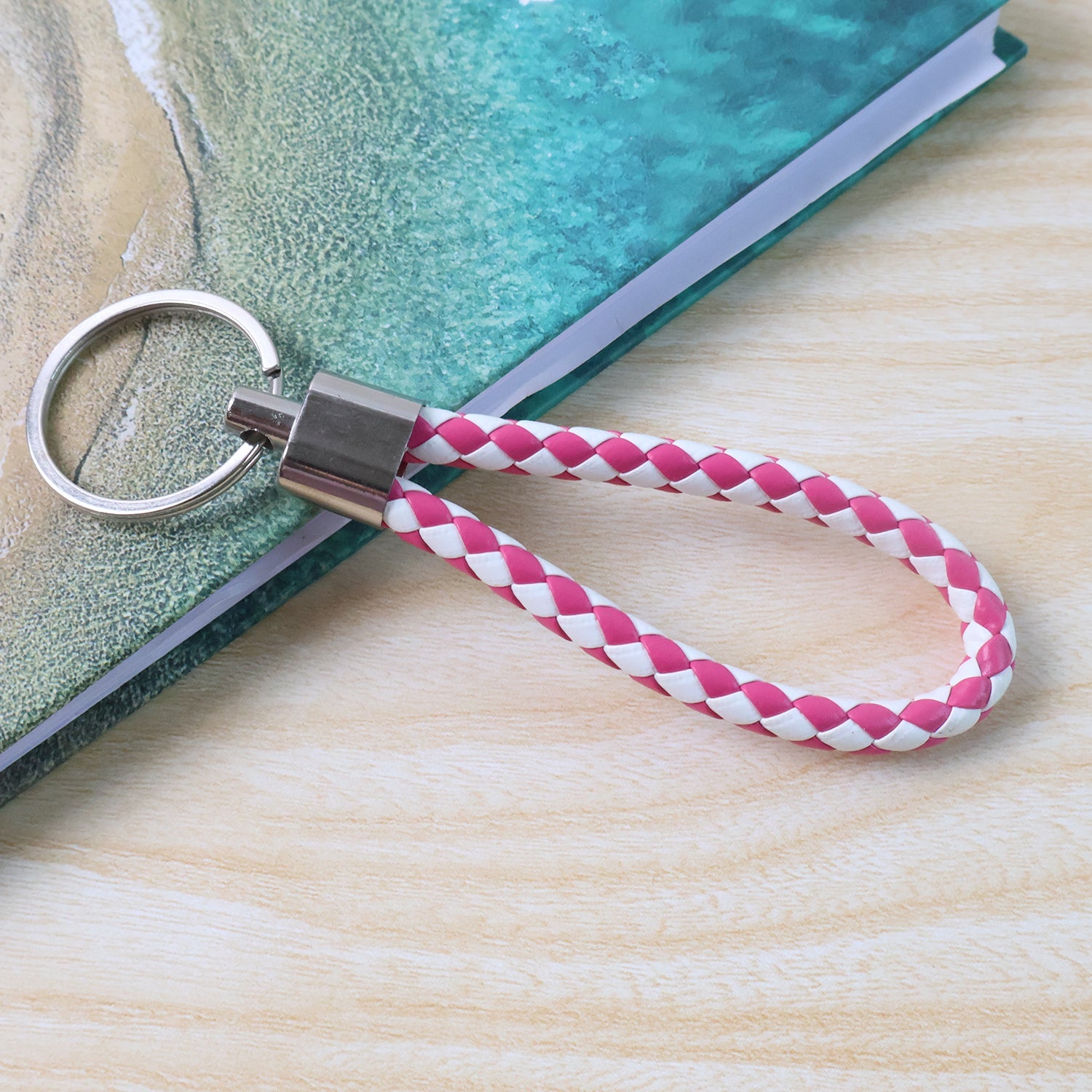 Leather Style Keychain with Metal Ring - (1 Pc) Leather Style Keychain with Metal Ring - (1 Pc)